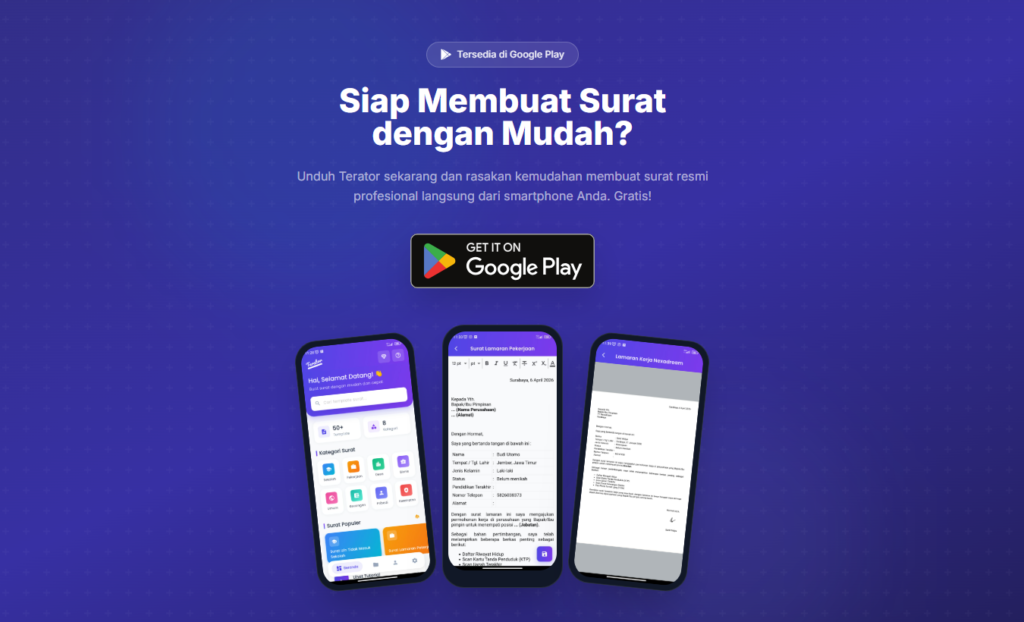 Terator - Template Surat Generator